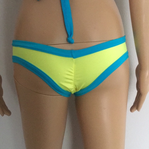 Neon blue and yellow exotic dance set - Picture 5 of 5